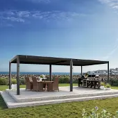 PRIMEYARD Pergola 4x8 m, lamellendak, antraciet