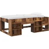 vidaXL Kinderbedframe met opbergruimte Oud hout 75 x 190 cm