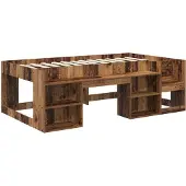 vidaXL Kinderbedframe met opbergruimte Oud hout 90 x 200 cm