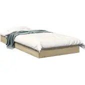 vidaXL Vloerbedframe Sonoma Eiken 80 x 200 cm Bewerkt hout