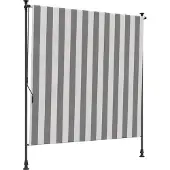 vidaXL Buitenzonwering Rolgordijn Antraciet en Wit 200 x 270 cm