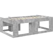 vidaXL Kinderbedframe met opbergruimte Betongrijs 75 x 190 cm