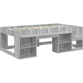vidaXL Kinderbedframe met opbergruimte Grijs Sonoma 98,5 x 200 cm