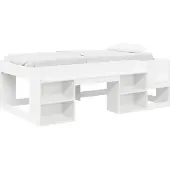 vidaXL Kinderbedframe met opbergruimte Wit 80 x 200 cm Bewerkt hout