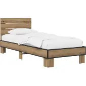 vidaXL Bedframe met Hoofdbord Artisanaal eiken 80 x 200 cm