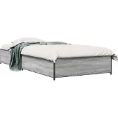 vidaXL Bedframe Grijs Sonoma 80 x 200 cm Bewerkt hout