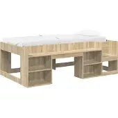 vidaXL Kinderbedframe met opbergruimte Sonoma Eiken 90 x 190 cm
