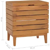vidaXL Wasmand 40x30x45 cm massief teakhout