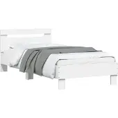 vidaXL Bedframe Wit Bewerkt hout