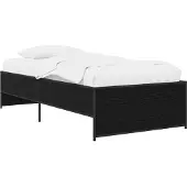 vidaXL Bedframe Zwart eiken 80 x 200 cm Bewerkt hout