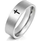 LGT JWLS Stalen mannen ring LGT Jewels Zwart Kruis-21mm