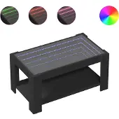 vidaXL Salontafel met LED 93x53x45 cm bewerkt hout zwart