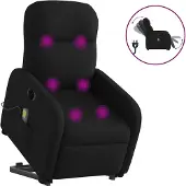 vidaXL Sta-op-massagestoel elektrisch verstelbaar stof zwart
