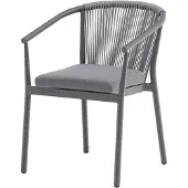 AVH-Collectie Apollo dining tuinstoel rope stapelbaar grijs