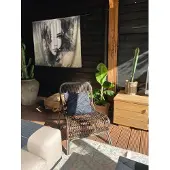 Sweet living Bruine Rotan Loungestoel - 65x71xh78 Cm