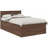 vidaXL Bedframe met hoofdeinde Bruin Eiken 120 x 200 cm Bewerkt hout