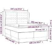 vidaXL Boxspring met matras stof zwart 140x200 cm