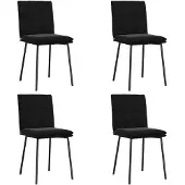 vidaXL Eetkamerstoelen 4 st fluweel zwart