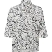 Opus Blouse 'Fashell' ecru / zwart