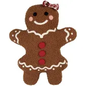 Clayre & Eef Sierkussen Gingerbread man 35x5x44 cm Bruin Polyester