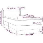 vidaXL Boxspring met matras fluweel zwart 100x200 cm