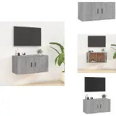 vidaXL Tv-kast - Tv-kasten - Tv-wandmeubel - Televisiekast - Tv-wandmeubel 80x34,5x40 cm grijs sonoma eikenkleurig