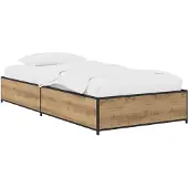 vidaXL Bedframe Artisanaal eiken 80 x 200 cm Bewerkt hout