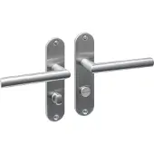 Intersteel Deurkruk Jura basic op schild ovaal 185x41mm wc 63/8 RVS geborsteld