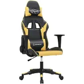 vidaXL Gamestoel kunstleer zwart en goud