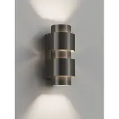 HiPP Wandlamp Design Simar Half Rond PVD Gunmetal 3000K Dimbaar IP44