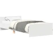 vidaXL Bedframe met hoofdeinde Wit Bewerkt hout