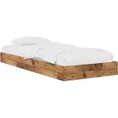 vidaXL Vloerbedframe Oud hout 80 x 200 cm Bewerkt hout