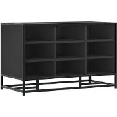 vidaXL Schoenenbank 84x40x53,5 cm bewerkt hout en metaal zwart