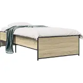 vidaXL Bedframe Sonoma Eiken 80 x 200 cm Bewerkt hout
