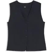 BOSS Slim-fit gilet van stretchcrêpe met krijtstrepen Maat 36