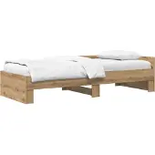 vidaXL Bedframe met Hoofdbord Artisanaal eiken 80 x 200 cm
