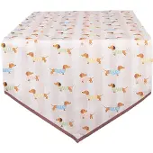 Clayre & Eef Tafelloper 50x160 cm Beige Katoen