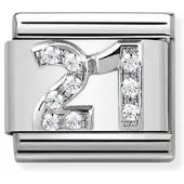 Nomination Schakel 330304/19 Zirkonia '21' Zilver