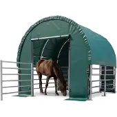 TOOLPORT Weidetent 3x3m, PVC zeil, donkergroen, bodem aarde