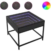 vidaXL Salontafel met Infinity LED 50x50x41 cm zwart