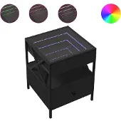 vidaXL Salontafel met Infinity LED 40x40x51 cm zwart