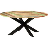 vidaXL Eettafel rond 175x75 cm massief gerecycled hout