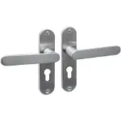 Intersteel Deurkruk Sora basic op schild ovaal 185x41mm profielcilinder 55mm RVS geborsteld