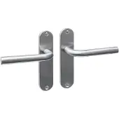 Intersteel deurklink Luzern basic op ovaal schild 185x41mm blind rvs