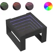 vidaXL Salontafel met Infinity LED 50x53x30 cm zwart