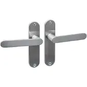 Intersteel Deurkruk Sora basic op schild ovaal 185x41mm blind RVS geborsteld