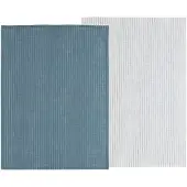 Södahl Theedoek organic Line China Blue / White (Set van 2) - 50 x 70 cm