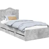 vidaXL Bedframe met lade Beton Grijs 90 x 190 cm Ingenieurshout