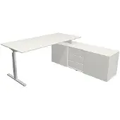 Kerkmann Form 2 Hoekbureau Wit T-Voet 3 Lades 740 mm (H)