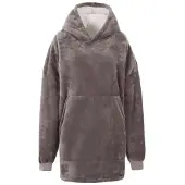 Trespass Uniseks Volwassen Knusse Oversized Hoodie Deken (Stormgrijs)